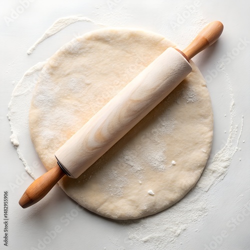 Flat Roti Dough on White Surface photo