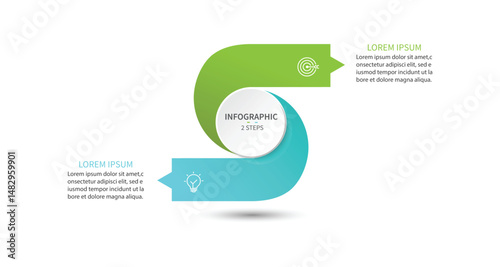 Business infographics. Infographics with 2 steps or options