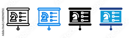Strategy icon sheet multiple style collection