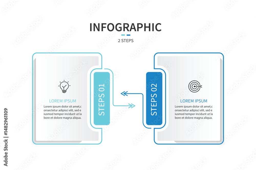 Obraz premium Business infographics. Infographics with 2 steps or options