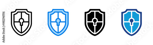 Security icon sheet multiple style collection