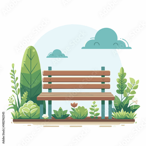 garden, bench, green, park, furniture, nature, outdoor, design, relax, seat, wood, decoration, chair, summer, relaxation, rest, comfortable, lawn, plant, wooden, old, landscape, gardening, outside, li