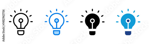 Bulb icon sheet multiple style collection