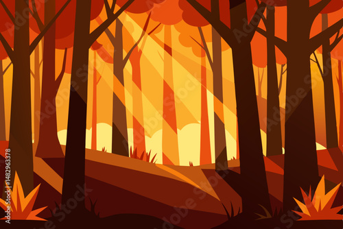 fire in the woods