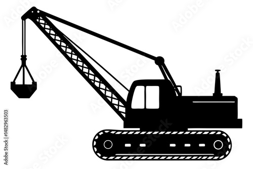 excavator on a white background