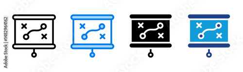 Strategy icon sheet multiple style collection