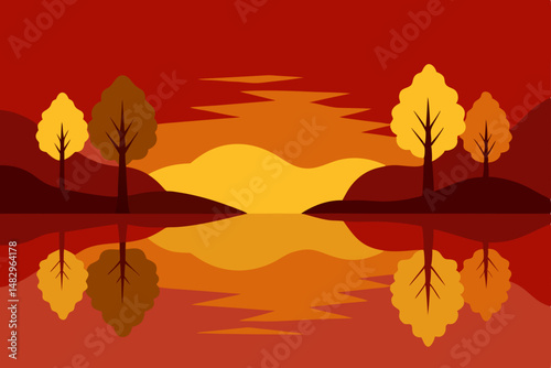 autumn leaves on water
