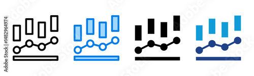 Statistics icon sheet multiple style collection
