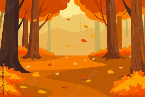 autumn landscape with trees
