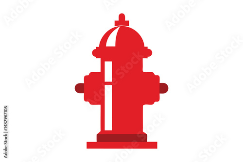 Classic red fire hydrant isolated on a white background