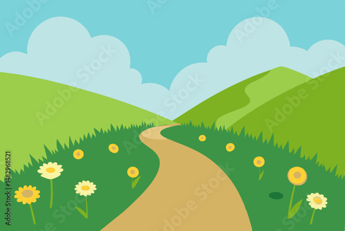 spring landscape with flowers