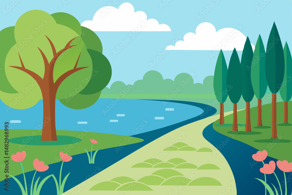 Obraz premium summer landscape with trees