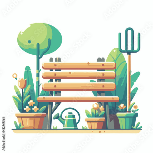 garden, bench, green, park, furniture, nature, outdoor, design, relax, seat, wood, decoration, chair, summer, relaxation, rest, comfortable, lawn, plant, wooden, old, landscape, gardening, outside, li