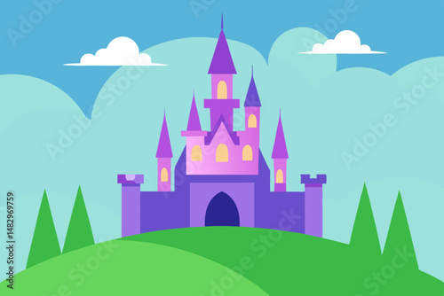 vector illustration of castle