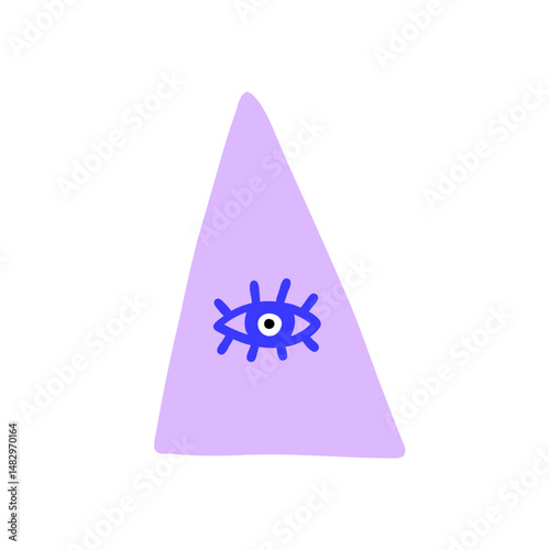 Eye evil turkish bead triangle sign. Greek amulet nazar. Vector illustration