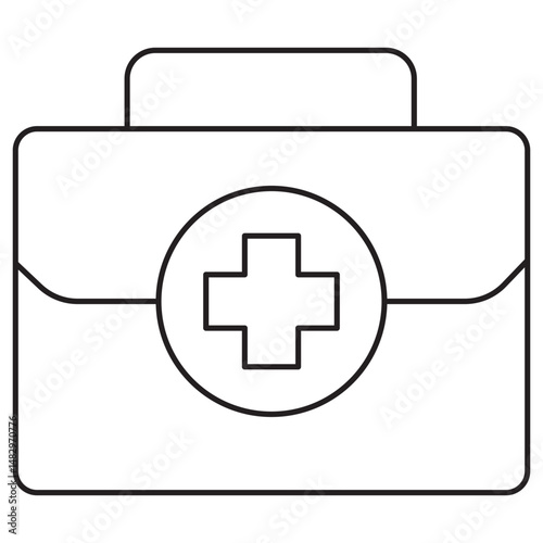 First Aid Kit icon, Compact Medical Kit for Home, Travel & Workplace Safety, Essential First Aid Kit for Emergency Preparedness, vector