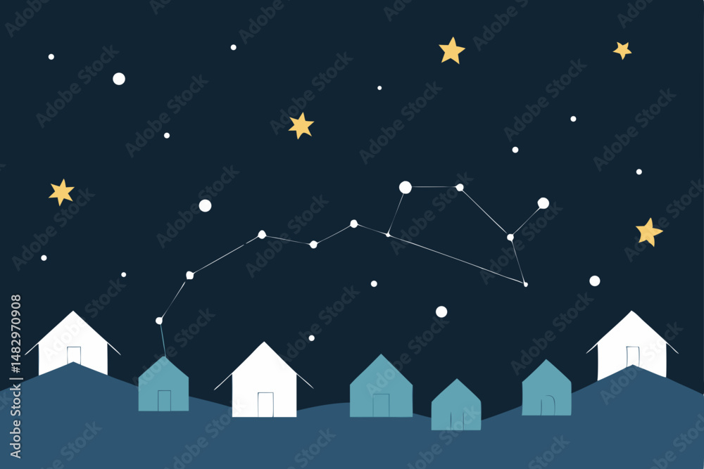 Fototapeta premium night city with stars
