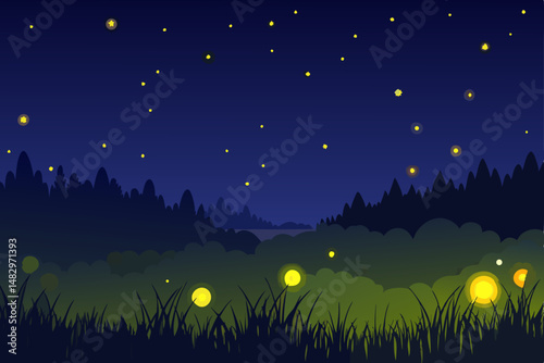 night landscape with moon