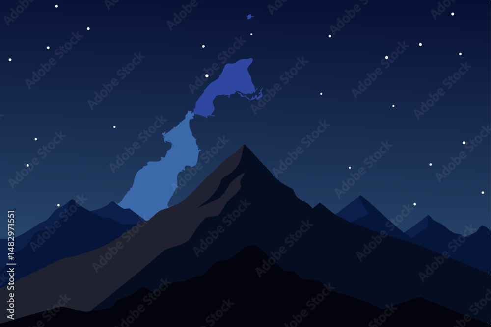Fototapeta premium mountain landscape with stars