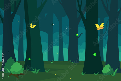 halloween night scene with bats