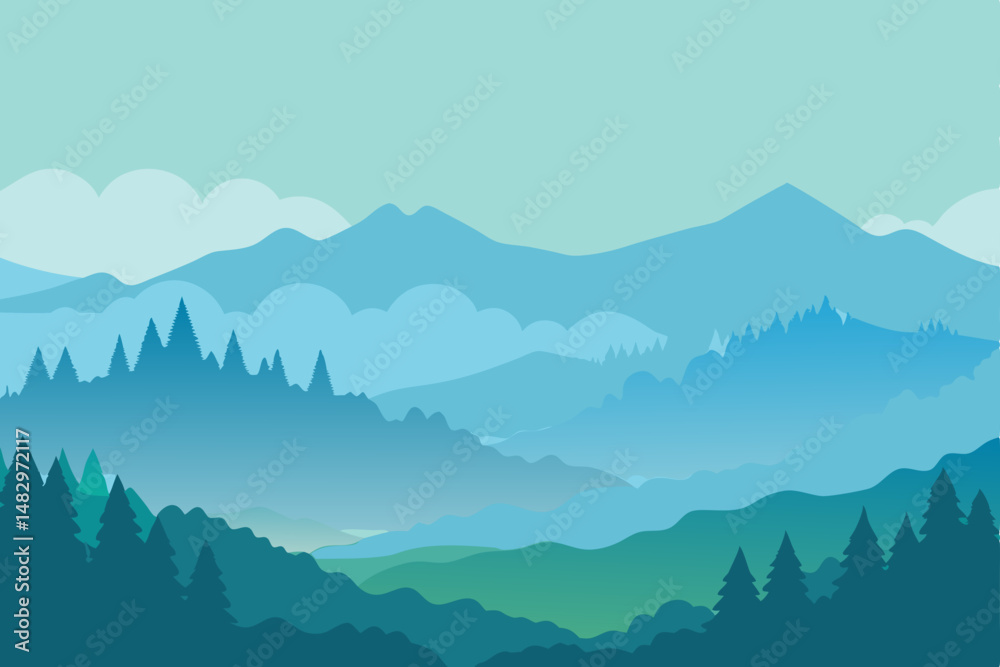 Naklejka premium mountain landscape in the mountains