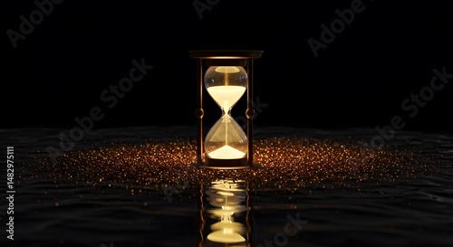 Hourglass time sand timer countdown deadline concept moment passing eternity measurement duration