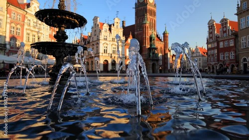 In the historic heart of Gdansk, Poland, lies a stunning fountain