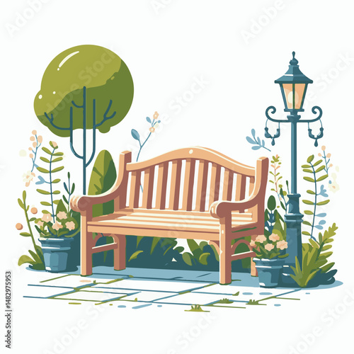 garden, bench, green, park, furniture, nature, outdoor, design, relax, seat, wood, decoration, chair, summer, relaxation, rest, comfortable, lawn, plant, wooden, old, landscape, gardening, outside, li