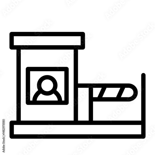 Border Checkpoint Vector Line Icon Design