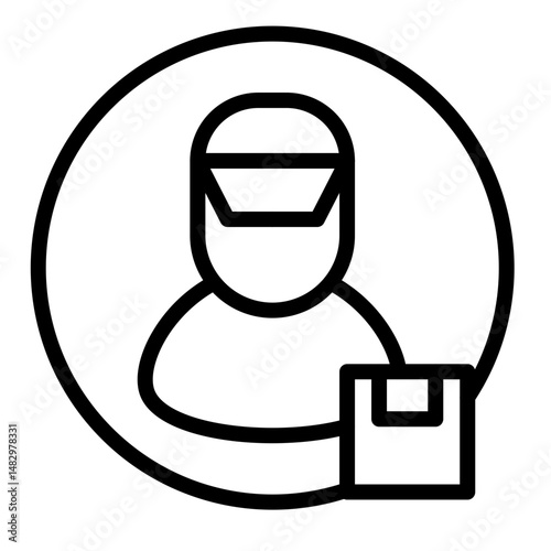 Handover Cargo Vector Line Icon Design