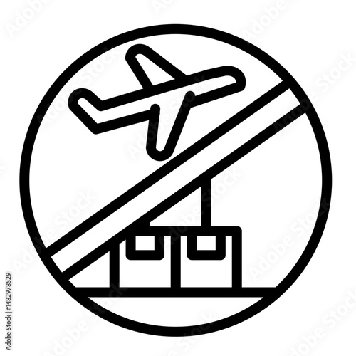 Trade Embargo Vector Line Icon Design