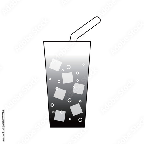 炭酸ドリンクシンプルアイコン　モノクロ
