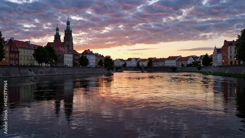 Wroclaw, Poland, is home to a stunning panorama of the historic and historic part of the old town known as Ostrow Tumski