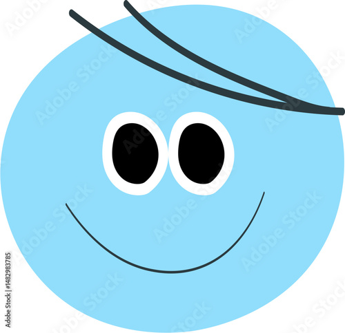 smiling character, circle