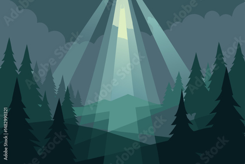 vector illustration of a forest landscape