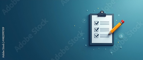 Photo realistic as Checklist icon with copy space for infographics concept as An infographic ready checklist icon with copy space designed to convey complex information and task management insights in