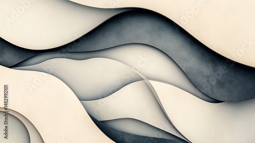 Abstract layered wavy shapes