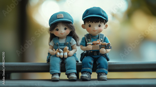 Adorable Toy Figurines Bench