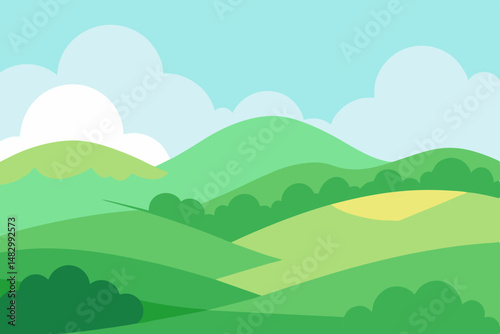 landscape with mountains and clouds
