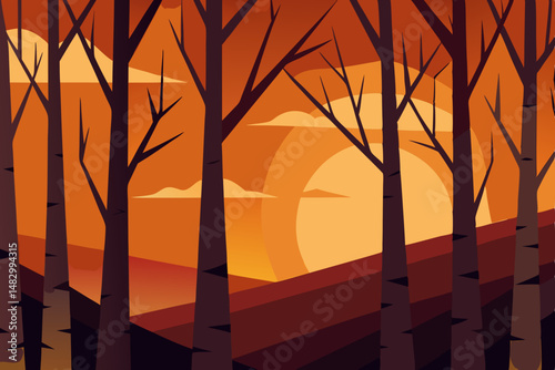 sunrise in the forest
