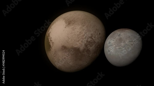 Charon Orbiting Pluto – 4K Animation of the Dwarf Planet and Its Largest Moon