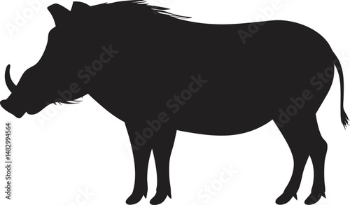 Warthog Silhouette PNG Transparent Background