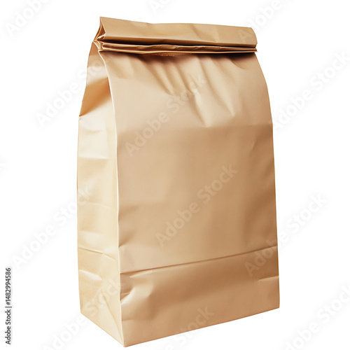 Brown paper bag isolated on transparent background