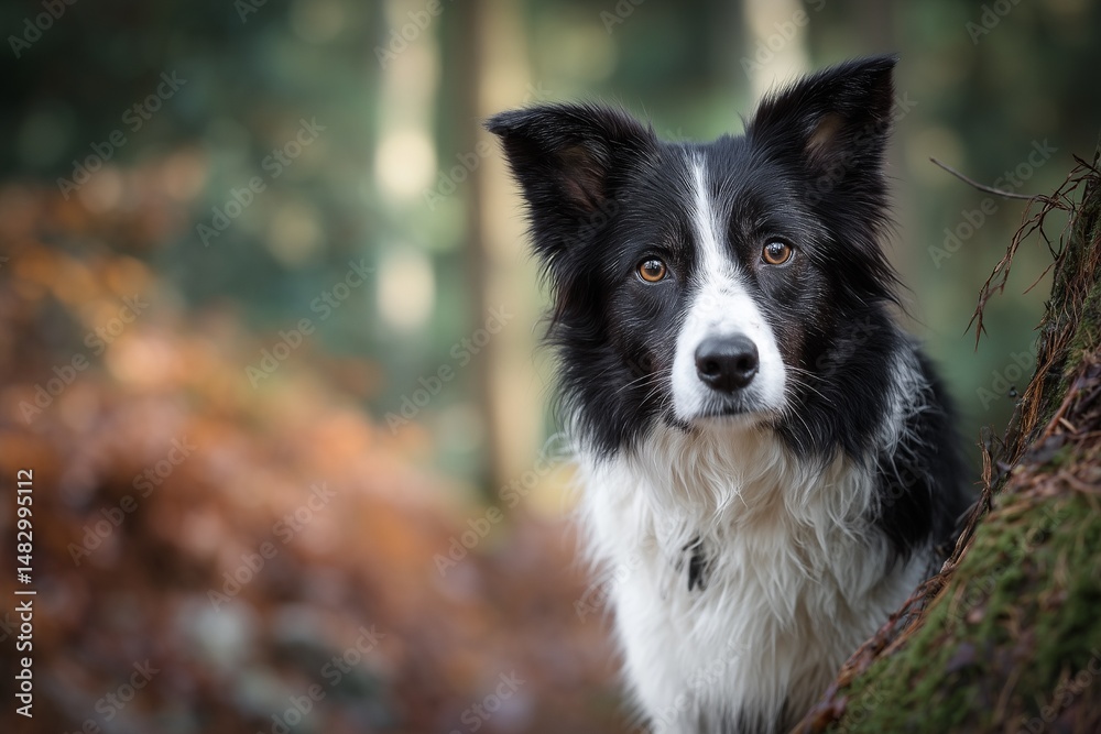 Fototapeta premium Border Collie Dog in the Forest
