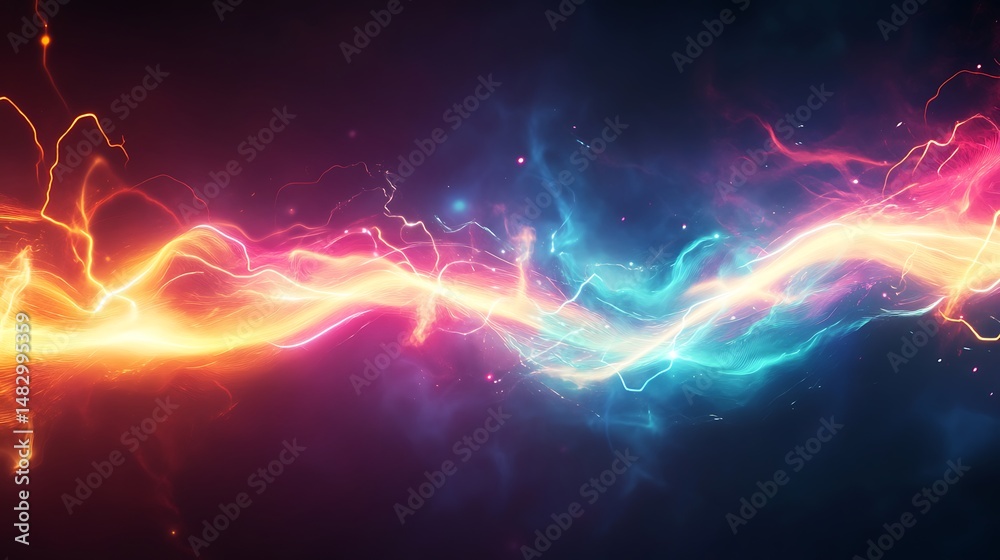 Obraz premium Abstract energy streams clashing (1)