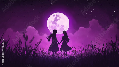 Moonlit Night Magic Silhouette Art
