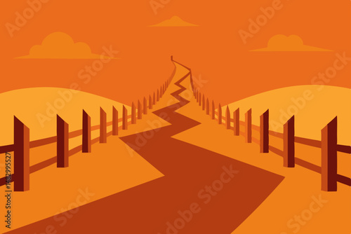 vector illustration of fence