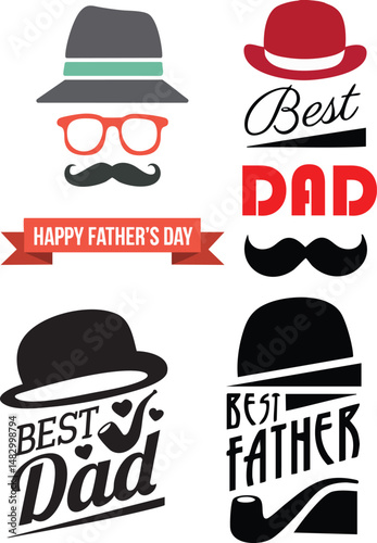 father's day vector set of vector icons
