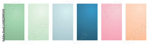 Muted gradient backgrounds in green blue and peach shades with soft pastel aesthetic for design use. Calmness atmospheric vertical photo footage for TikTok, Instagram, Reels, Shorts