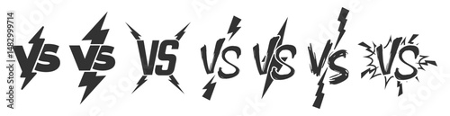 VS letters vector logo icon. Versus symbol design. Competition, fight, confrontation, opposition, match or battle concept isolated on transparent background